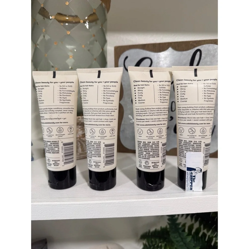 Odele Travel Size Hair Care Set 3 Clarifying Shampoos 1 Air Dry Styler‎ 2oz Each